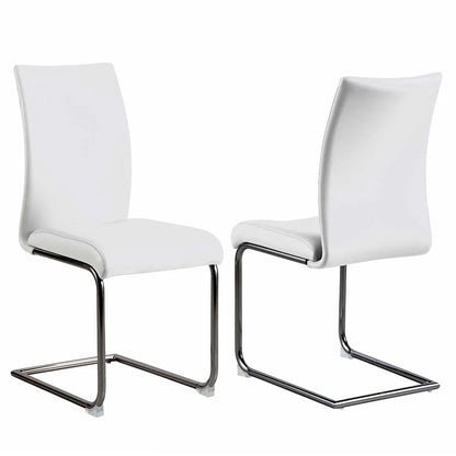 Chintaly - JANE-SC-BKC - Contemporary Contour Back Cantilever Side Chair - (Set of 4) - JANE-SC-BKC-WHT veiw 1