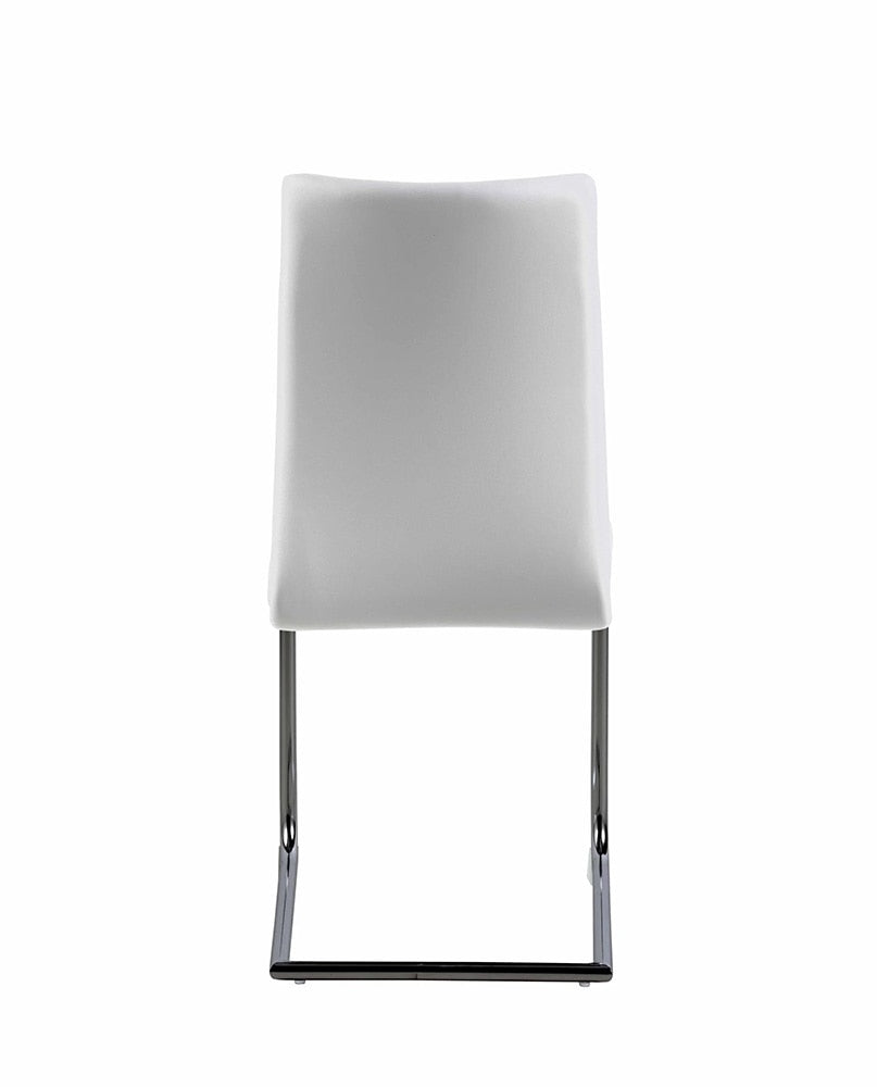 Chintaly - JANE-SC-BKC - Contemporary Contour Back Cantilever Side Chair - (Set of 4) - JANE-SC-BKC-WHT veiw 2