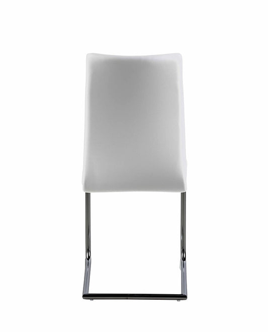 Chintaly - JANE-SC-BKC - Contemporary Contour Back Cantilever Side Chair - (Set of 4) - JANE-SC-BKC-WHT veiw 2