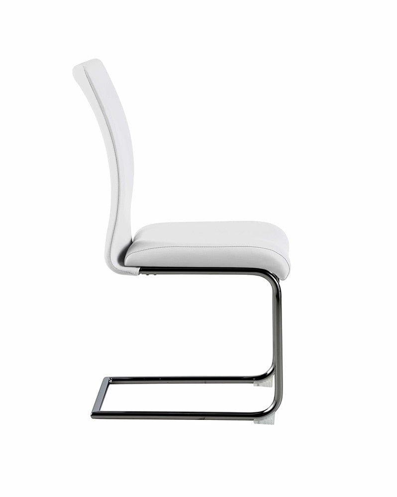 Chintaly - JANE-SC-BKC - Contemporary Contour Back Cantilever Side Chair - (Set of 4) - JANE-SC-BKC-WHT veiw 3