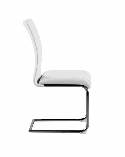 Chintaly - JANE-SC-BKC - Contemporary Contour Back Cantilever Side Chair - (Set of 4) - JANE-SC-BKC-WHT veiw 3
