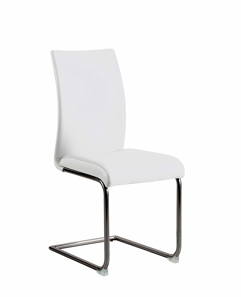 Chintaly - JANE-SC-BKC - Contemporary Contour Back Cantilever Side Chair - (Set of 4) - JANE-SC-BKC-WHT veiw 4