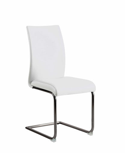 Chintaly - JANE-SC-BKC - Contemporary Contour Back Cantilever Side Chair - (Set of 4) - JANE-SC-BKC-WHT veiw 4
