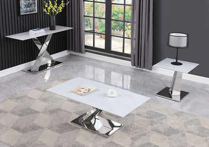 Chintaly - JENNIFER - Contemporary Sintered Stone Top Lamp Table w/ Steel Base - JENNIFER-LT veiw 6