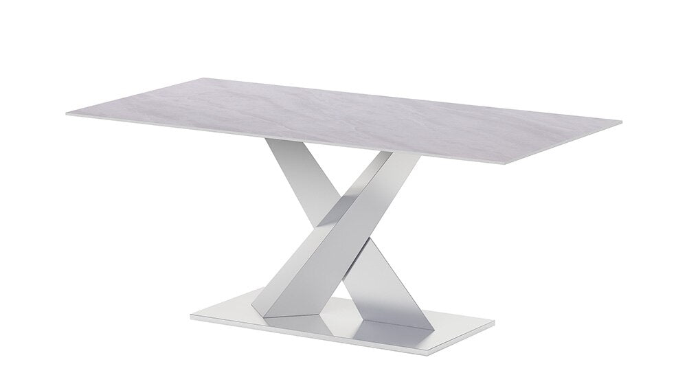 Chintaly - JENNIFER - Contemporary Sintered Stone Top Table w/ Steel Base - JENNIFER-DT veiw 1
