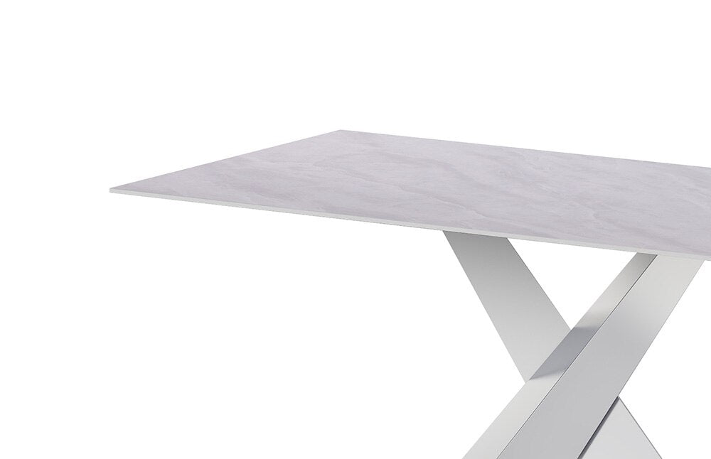 Chintaly - JENNIFER - Contemporary Sintered Stone Top Table w/ Steel Base - JENNIFER-DT veiw 4