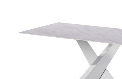 Chintaly - JENNIFER - Contemporary Sintered Stone Top Table w/ Steel Base - JENNIFER-DT veiw 4
