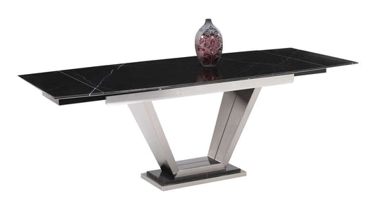 Chintaly - Jessy Table in Black Marquis - JESSY-DT veiw 1