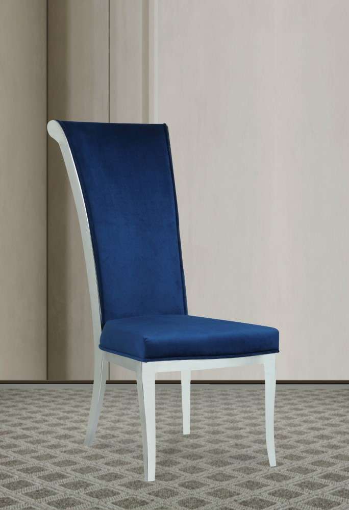 Chintaly - Joy Contemporary High-Back Side Chair (Set of 2) - JOY-SC-BLU-FAB veiw 2