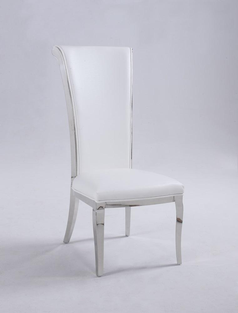Chintaly - Joy Tall Back Side Chair in White PU (Set of 2) - JOY-SC-WHT veiw 1