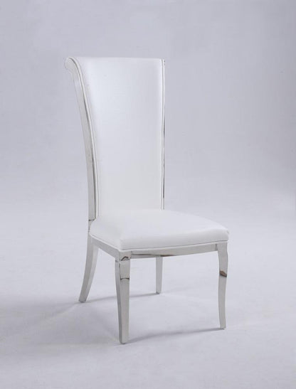Chintaly - Joy Tall Back Side Chair in White PU (Set of 2) - JOY-SC-WHT veiw 1
