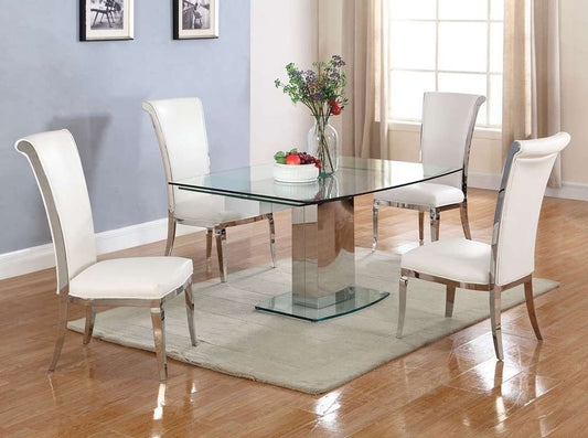 Chintaly - Joy Tall Back Side Chair in White PU (Set of 2) - JOY-SC-WHT veiw 2