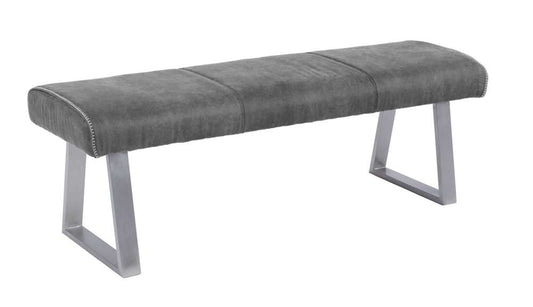 Chintaly - Kalinda Bench Chair in Grey Fabric - KALINDA-BCH-GRY veiw 1