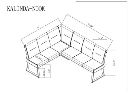 Chintaly - Kalinda Dining Table with Nook - KALINDA-2PC veiw 5