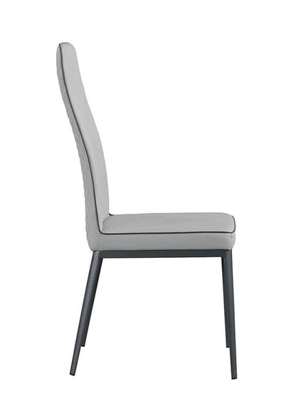 Chintaly - Karol - Contemporary Diamond Stitched Back Side Chair - (Set of 2) - KAROL-SC-GRY veiw 2