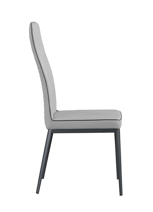 Chintaly - Karol - Contemporary Diamond Stitched Back Side Chair - (Set of 2) - KAROL-SC-GRY veiw 2