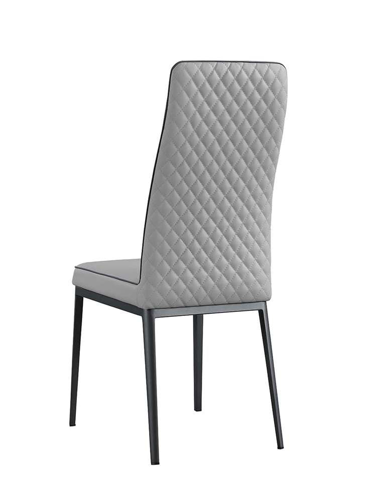 Chintaly - Karol - Contemporary Diamond Stitched Back Side Chair - (Set of 2) - KAROL-SC-GRY veiw 3