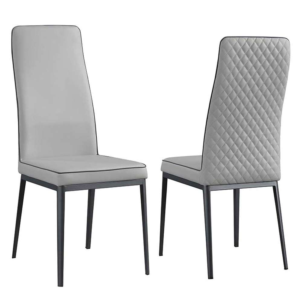 Chintaly - Karol - Contemporary Diamond Stitched Back Side Chair - (Set of 2) - KAROL-SC-GRY veiw 6