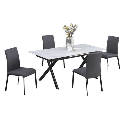 Chintaly - Karol - Dining Set w/ Extendable Sintered Stone Top Table & 4 Chairs - KAROL-AIDA-5PC veiw 3