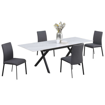 Chintaly - Karol - Dining Set w/ Extendable Sintered Stone Top Table & 4 Chairs - KAROL-AIDA-5PC veiw 4
