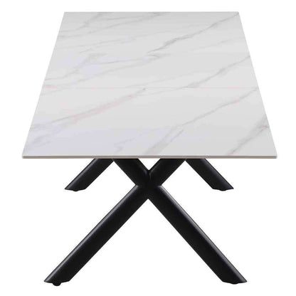 Chintaly - Karol - Extendable Sintered Stone Top Dining Table w/ Steel Base - KAROL-DT veiw 2