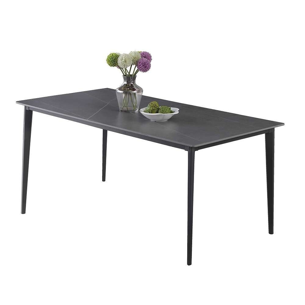 Chintaly - Kate - Marbleized Sintered Stone Top Table w/ Steel Four-legged Base - KATE-DT veiw 1
