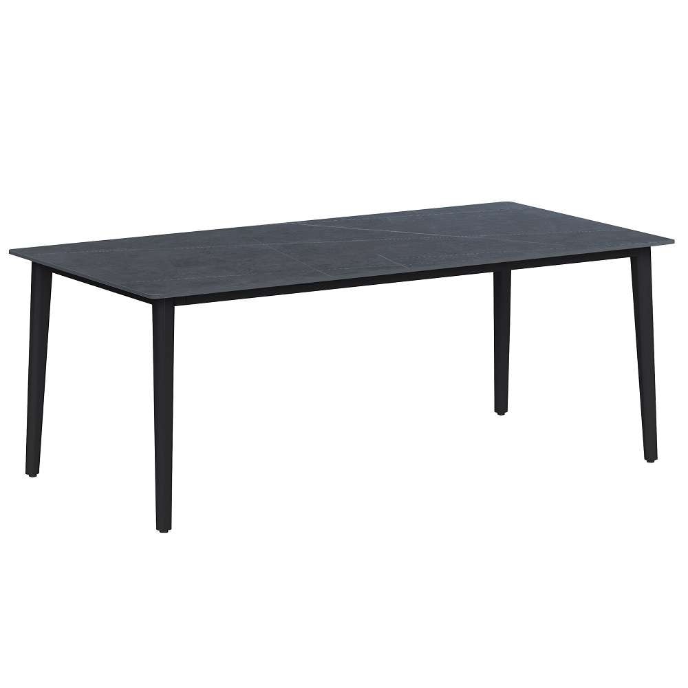 Chintaly - Kate - Marbleized Sintered Stone Top Table w/ Steel Four-legged Base - KATE-DT veiw 2