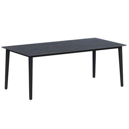Chintaly - Kate - Marbleized Sintered Stone Top Table w/ Steel Four-legged Base - KATE-DT veiw 2