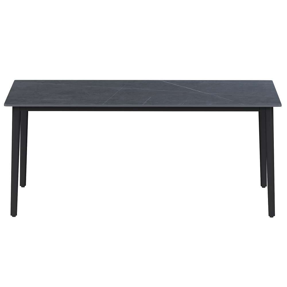 Chintaly - Kate - Marbleized Sintered Stone Top Table w/ Steel Four-legged Base - KATE-DT veiw 4