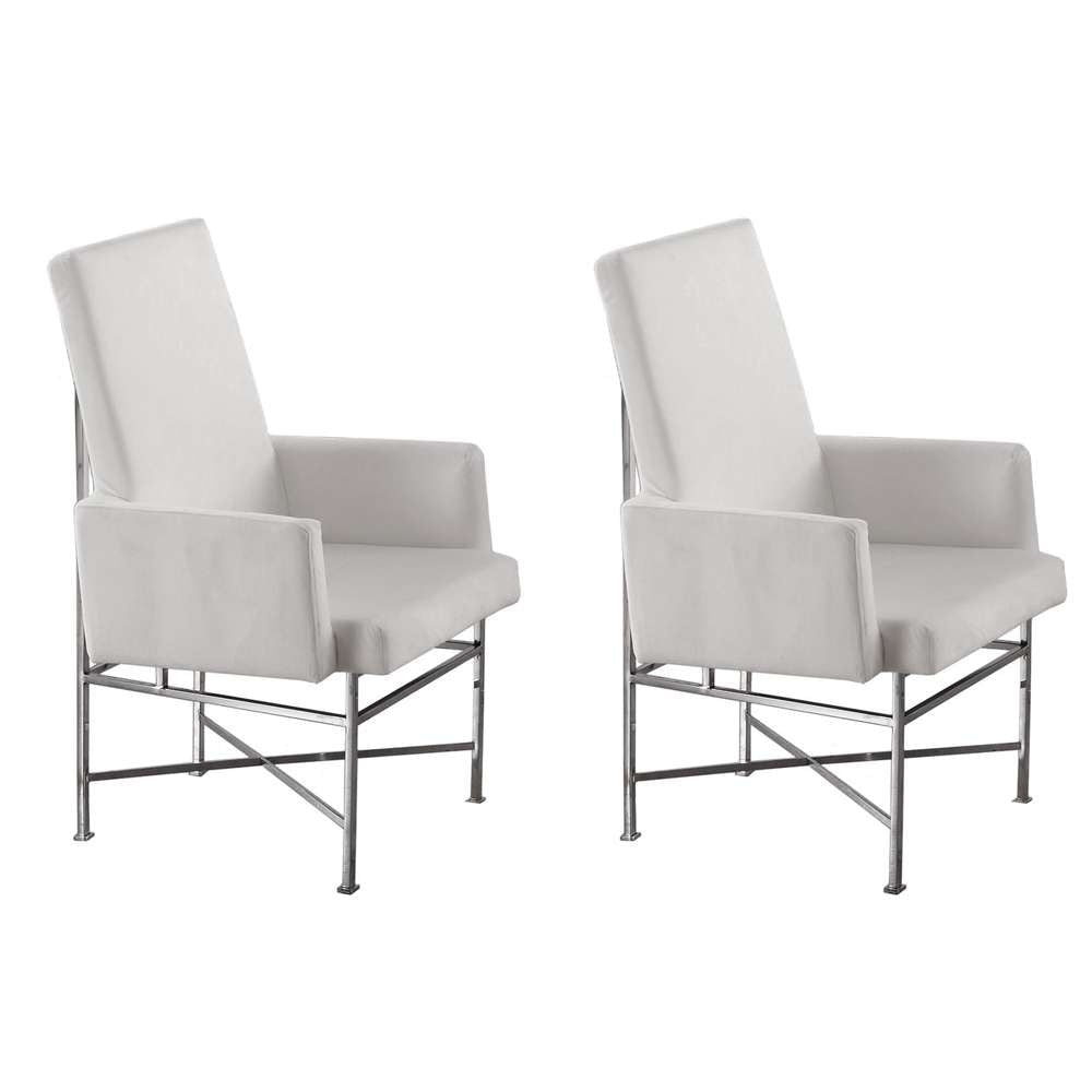 Chintaly - Kendall Contemporary Arm Chair w/ Steel Frame (Set of 2) - KENDALL-AC-CRM veiw 1