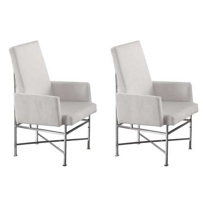 Chintaly - Kendall Contemporary Arm Chair w/ Steel Frame (Set of 2) - KENDALL-AC-CRM veiw 1