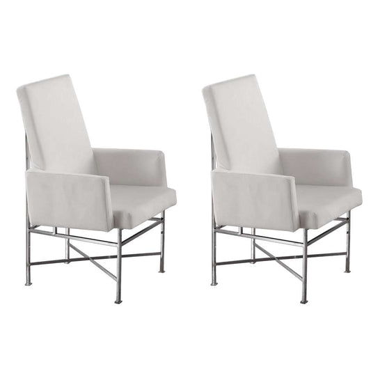 Chintaly - Kendall Contemporary Arm Chair w/ Steel Frame (Set of 2) - KENDALL-AC-CRM veiw 1
