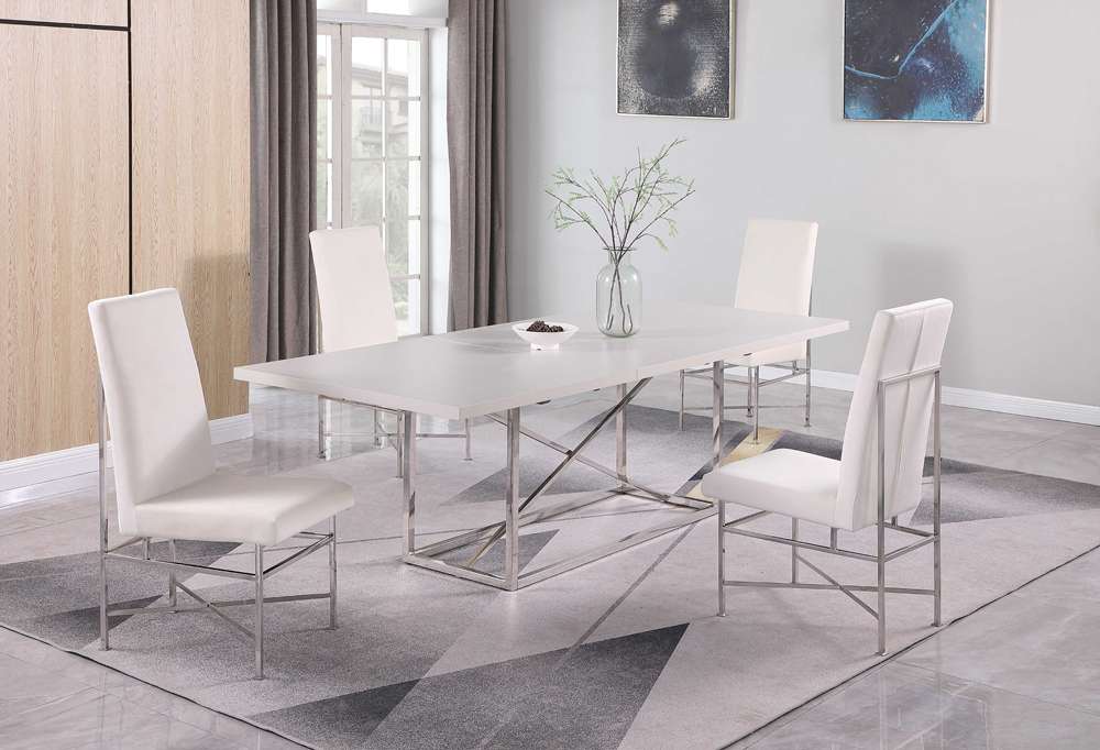 Chintaly - Kendall Contemporary Dining Set with Butterfly Extendable Table & 4 Side Chairs - KENDALL-5PC veiw 4