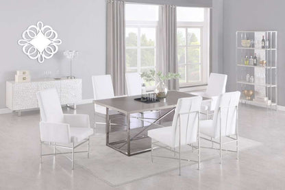 Chintaly - Kendall Contemporary Extendable Gray Dining Table w/ Steel Frame - KENDALL-DT veiw 1