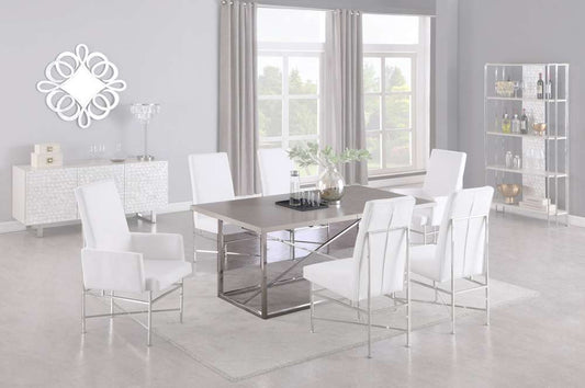 Chintaly - Kendall Contemporary Extendable Gray Dining Table w/ Steel Frame - KENDALL-DT veiw 1