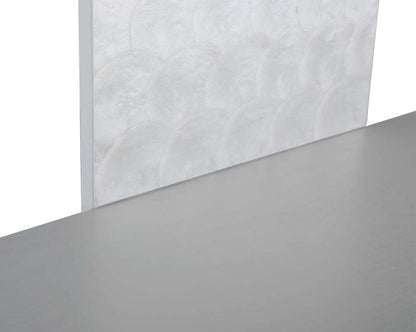 Chintaly - Kendall Contemporary Gray Bookshelf w/ Polished Steel Frame - KENDALL-BKS veiw 7