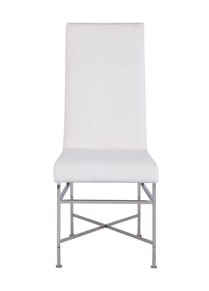 Chintaly - Kendall Contemporary Side Chair w/ Steel Frame (Set of 2) - KENDALL-SC-CRM veiw 2