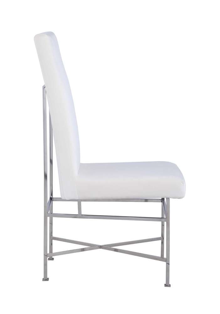Chintaly - Kendall Contemporary Side Chair w/ Steel Frame (Set of 2) - KENDALL-SC-CRM veiw 3