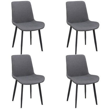 Chintaly - KINGSLEY - Contemporary Curved Back Side Chair w/ Steel Legs - (Set of 4) - KINGSLEY-SC-BLK-GRY veiw 1