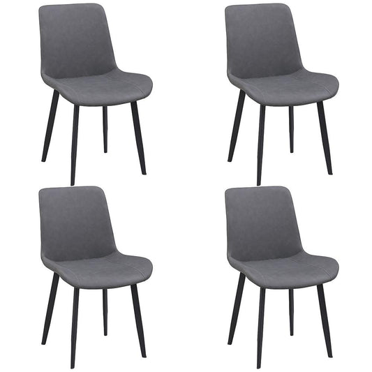 Chintaly - KINGSLEY - Contemporary Curved Back Side Chair w/ Steel Legs - (Set of 4) - KINGSLEY-SC-BLK-GRY veiw 1