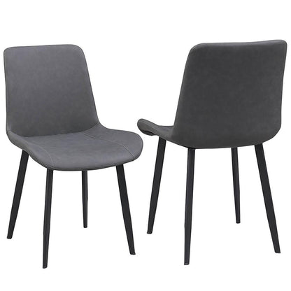 Chintaly - KINGSLEY - Contemporary Curved Back Side Chair w/ Steel Legs - (Set of 4) - KINGSLEY-SC-BLK-GRY veiw 2