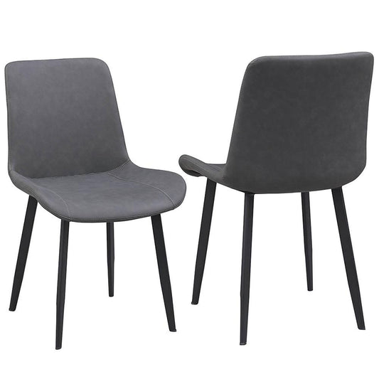 Chintaly - KINGSLEY - Contemporary Curved Back Side Chair w/ Steel Legs - (Set of 4) - KINGSLEY-SC-BLK-GRY veiw 2