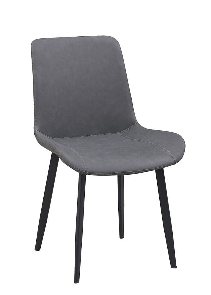 Chintaly - KINGSLEY - Contemporary Curved Back Side Chair w/ Steel Legs - (Set of 4) - KINGSLEY-SC-BLK-GRY veiw 3