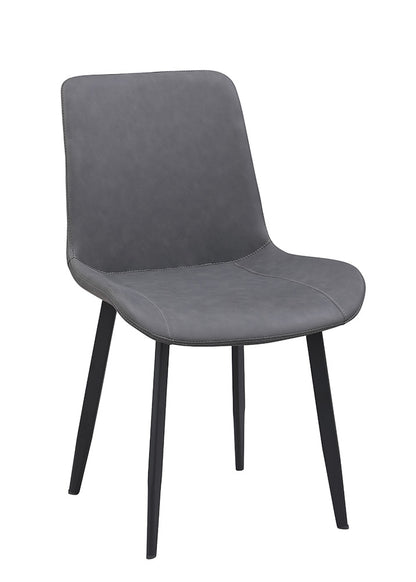 Chintaly - KINGSLEY - Contemporary Curved Back Side Chair w/ Steel Legs - (Set of 4) - KINGSLEY-SC-BLK-GRY veiw 3