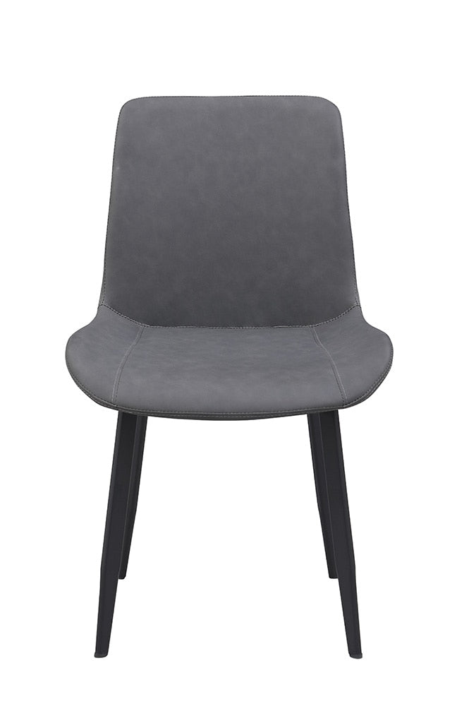 Chintaly - KINGSLEY - Contemporary Curved Back Side Chair w/ Steel Legs - (Set of 4) - KINGSLEY-SC-BLK-GRY veiw 4