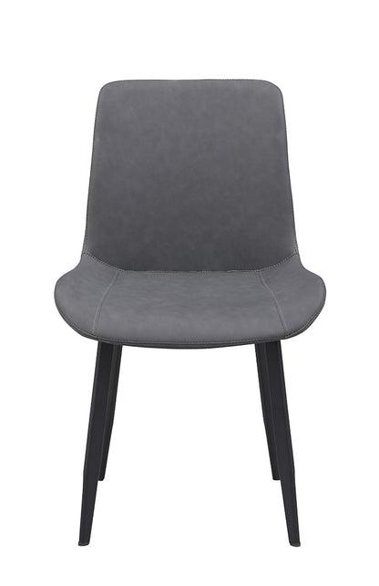 Chintaly - KINGSLEY - Contemporary Curved Back Side Chair w/ Steel Legs - (Set of 4) - KINGSLEY-SC-BLK-GRY veiw 4