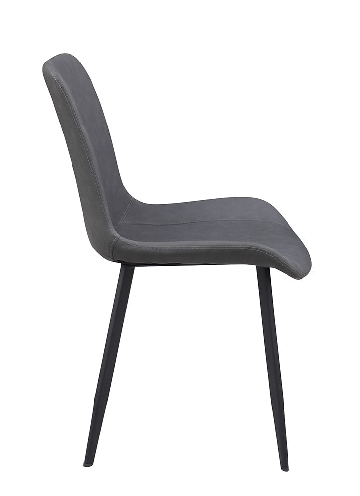 Chintaly - KINGSLEY - Contemporary Curved Back Side Chair w/ Steel Legs - (Set of 4) - KINGSLEY-SC-BLK-GRY veiw 5