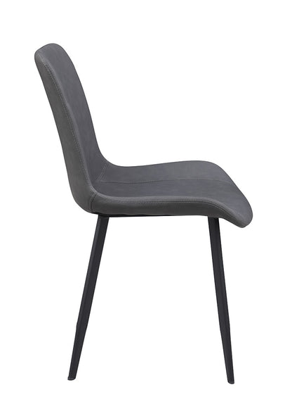 Chintaly - KINGSLEY - Contemporary Curved Back Side Chair w/ Steel Legs - (Set of 4) - KINGSLEY-SC-BLK-GRY veiw 5