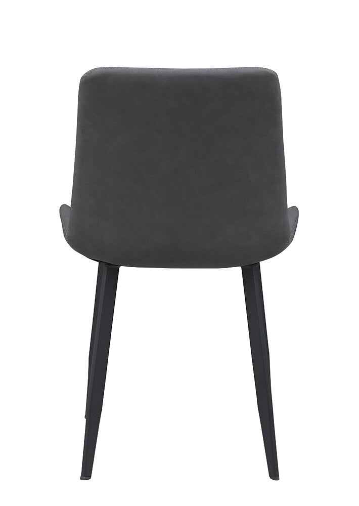 Chintaly - KINGSLEY - Contemporary Curved Back Side Chair w/ Steel Legs - (Set of 4) - KINGSLEY-SC-BLK-GRY veiw 6