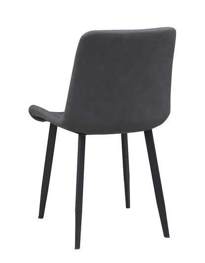 Chintaly - KINGSLEY - Contemporary Curved Back Side Chair w/ Steel Legs - (Set of 4) - KINGSLEY-SC-BLK-GRY veiw 7
